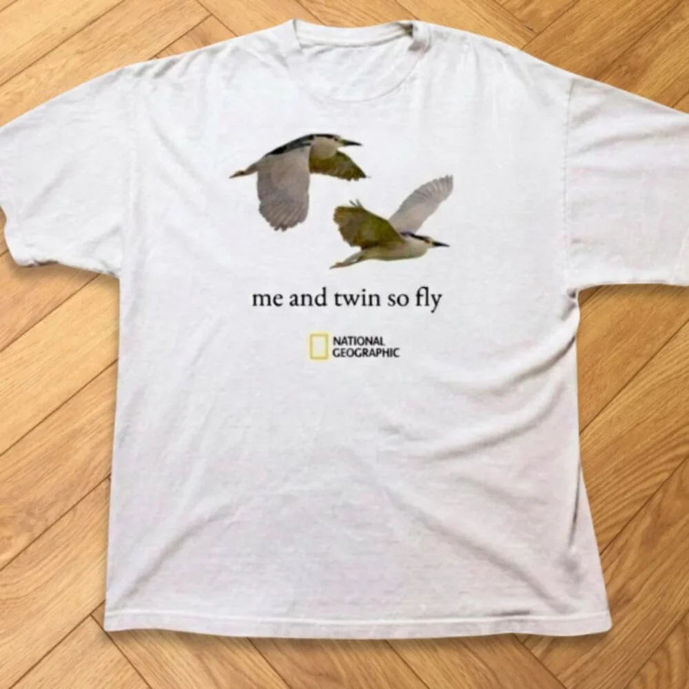 National Geographic Birds “Me and Twin So Fly” Tee Gildan 5000 NWT - Picture 1 of 1